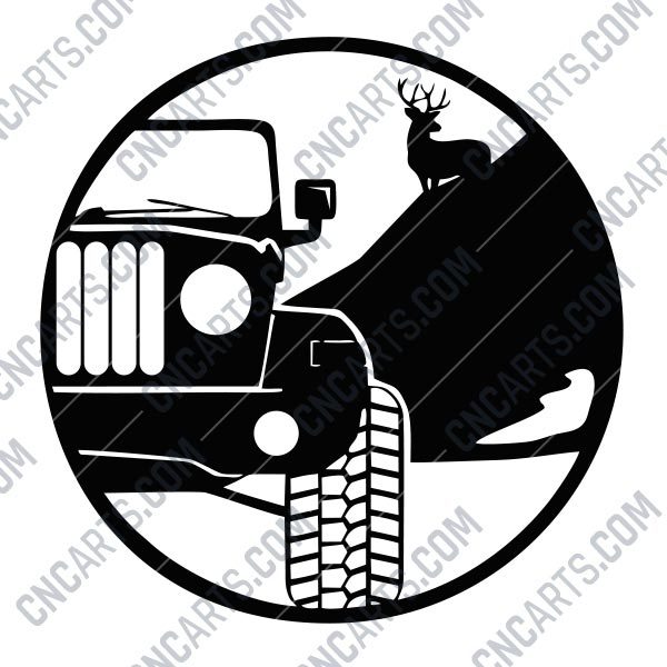 Jeep and Whitetail design files - EPS AI SVG DXF CDR