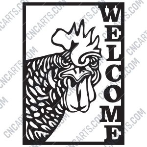 Welcome Chicken Rooster Cock