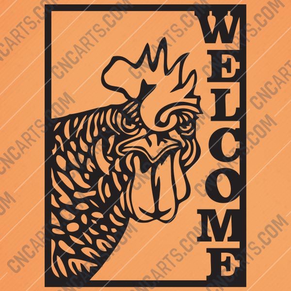 Welcome Chicken Rooster Cock