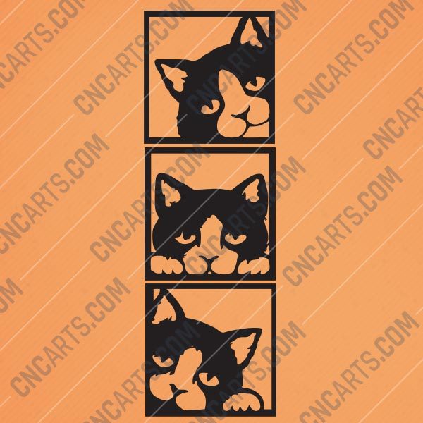 Wall Decor Cats Design file - EPS AI SVG DXF CDR REF00138