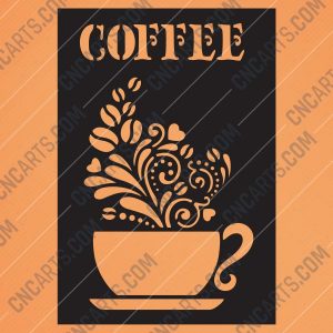 Coffee Design file - EPS AI SVG DXF CDR