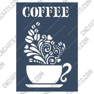 Coffee Design file - EPS AI SVG DXF CDR