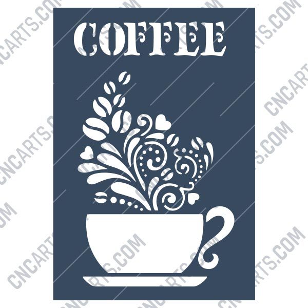 Coffee Design file - EPS AI SVG DXF CDR