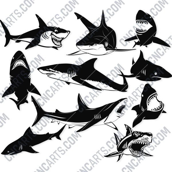 Download Shark Design File Eps Ai Svg Dxf Cdr Cnc Arts Free Dxf File Downlads Cuttable Designs Cnc Cut Ready Diy Home Decor