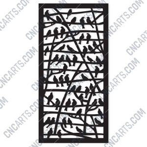 Partition With Birds Pattern Design files - EPS AI SVG DXF CDR R00145