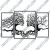 Wall art Vectors - Abstract Kiss Tree - SVG DXF EPS AI CDR