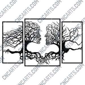 Wall art Vectors - Abstract Kiss Tree - SVG DXF EPS AI CDR