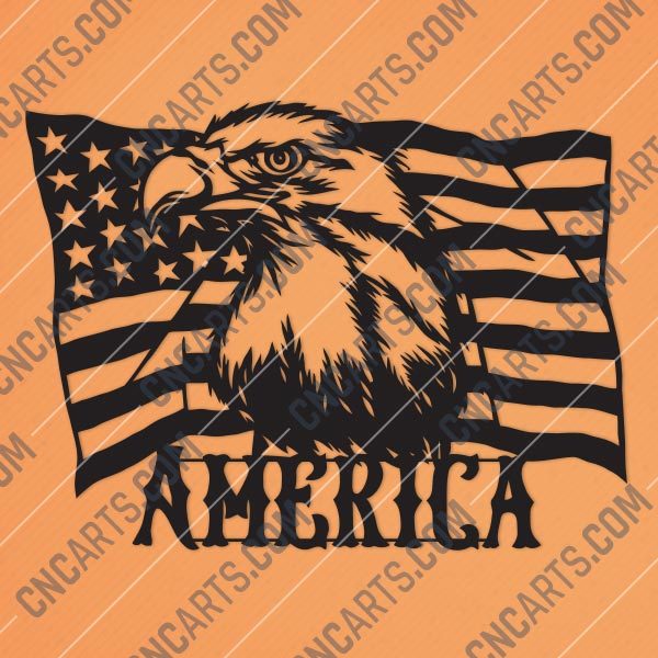 American Flag Eagle Design files - DXF SVG EPS AI CDR