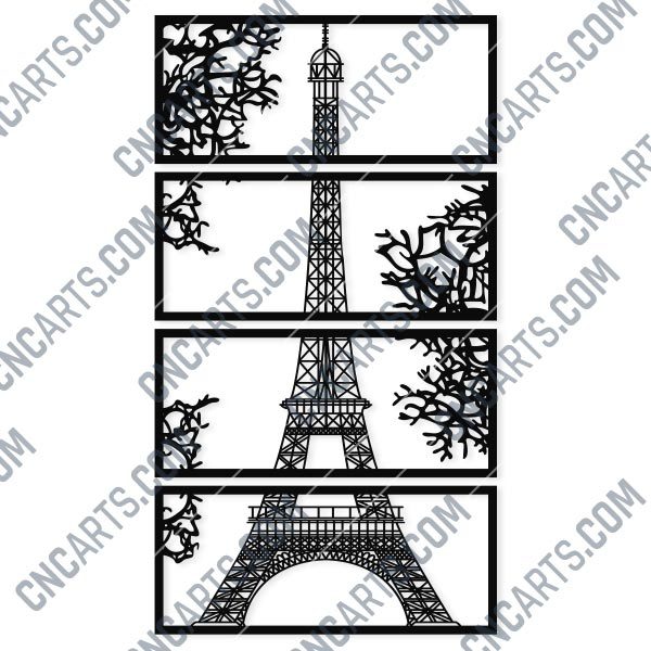 Eiffel Tower garden decor for home backyard decoration. DXF files for  plasma, laser, CNC. — DXF4YOU