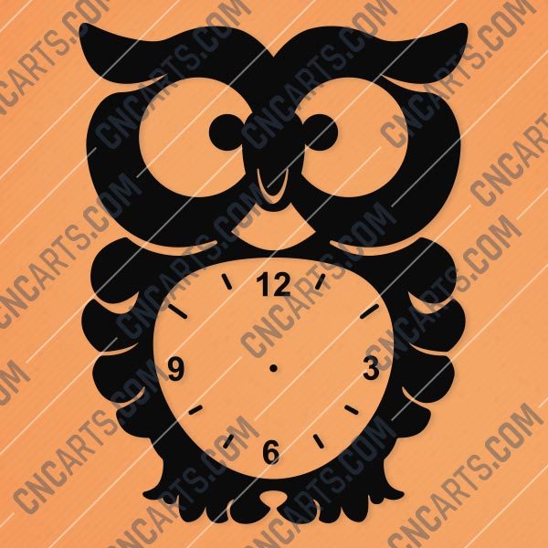 Owl Wall Clock Design file - DXF SVG EPS AI CDR