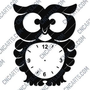 Owl Wall Clock Design file - DXF SVG EPS AI CDR