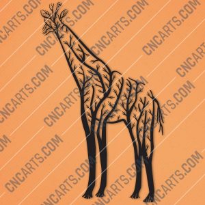 Giraffe Tree Art Vector Design file - EPS AI SVG DXF CDR