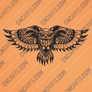 OWL Wall Art Vector Design files - DXF SVG EPS AI CDR