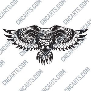 OWL Wall Art Vector Design files - DXF SVG EPS AI CDR