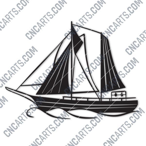 Sailboat Modern Steel Wall Art Vector Design file - DXF SVG EPS AI CDR