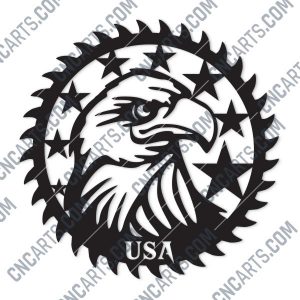 Patriotic Saw Blade Scroll Saw USA Flag American Vector Design files - DXF SVG EPS AI CDR