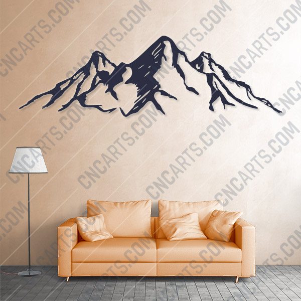 Mountains wall art Vector Design files - DXF SVG EPS AI CDR