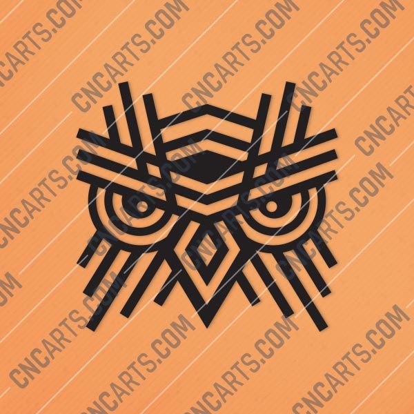 OWL Geometric Wall Art Design files - DXF SVG EPS AI CDR