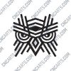 OWL Geometric Wall Art Design files - DXF SVG EPS AI CDR