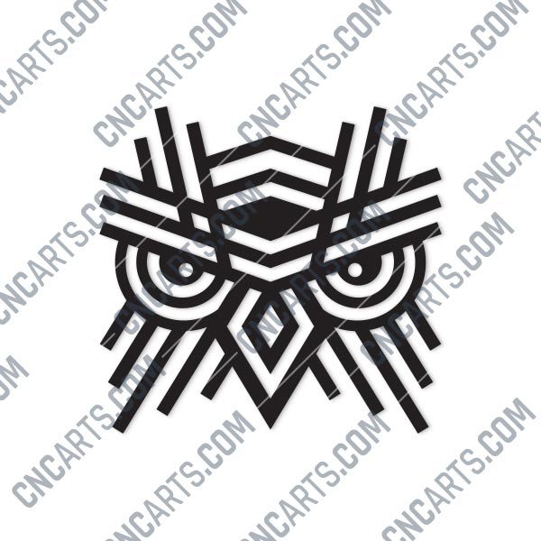 OWL Geometric Wall Art Design files - DXF SVG EPS AI CDR