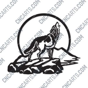 Wolf Art Vector Design file - DXF SVG EPS AI CDR