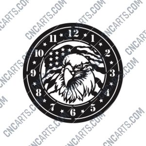 American Eagle Wall Clock Design files - DXF SVG EPS AI CDR