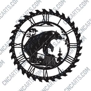 Bear wall clock Vector Design file - DXF SVG EPS AI CDR