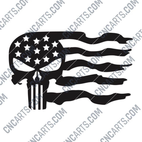 Patriotic USA Flag American Vector Design files - DXF SVG EPS AI CDR