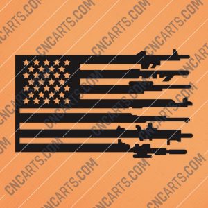 Patriotic USA Flag American Vector Design files - DXF SVG EPS AI CDR P226