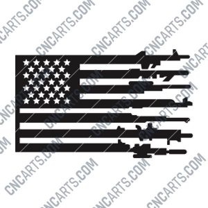 Patriotic USA Flag American Vector Design files - DXF SVG EPS AI CDR P226