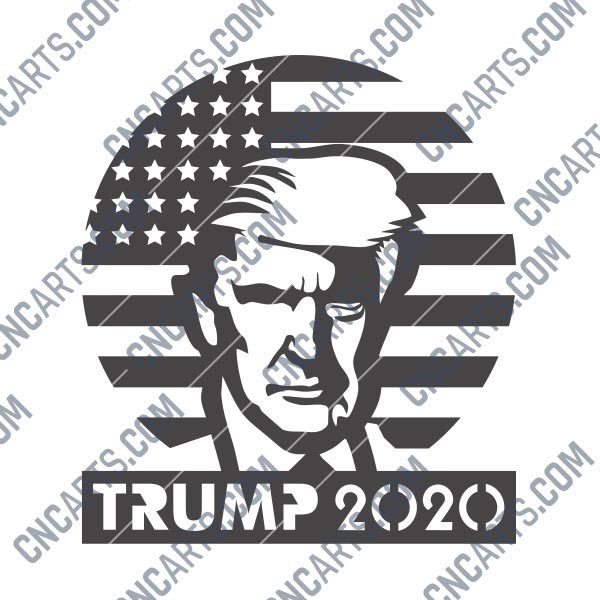 Donald Trump 2020, Keep America Great - DXF SVG EPS AI CDR