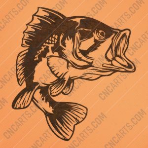 Bass Fish Facing Right – DXF SVG EPS AI CDR