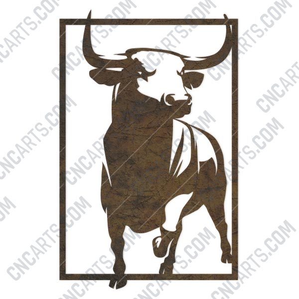 Bull panel design files - DXF SVG EPS AI CDR