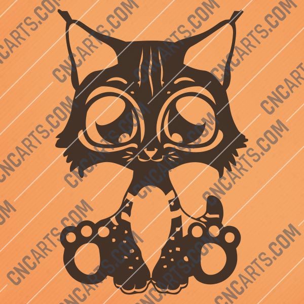 Cute cat design files – DXF SVG EPS AI CDR