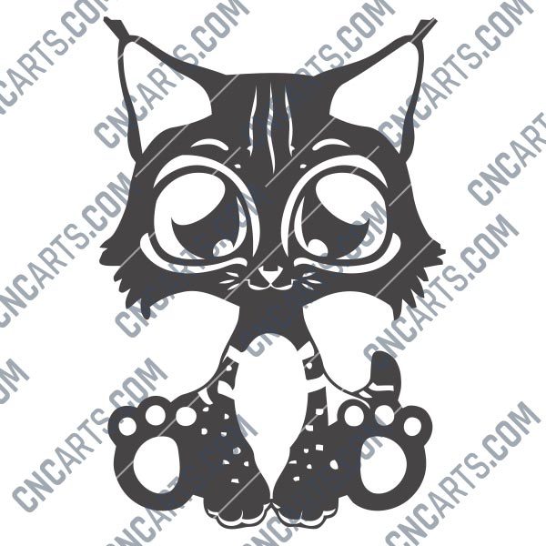 Cute cat design files – DXF SVG EPS AI CDR