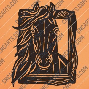 Horse face vector design files – DXF SVG EPS AI CDR