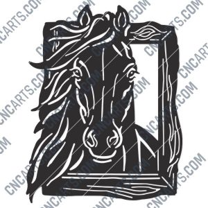 Horse face vector design files – DXF SVG EPS AI CDR