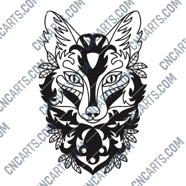 Ornament fox design files - DXF SVG EPS AI CDR