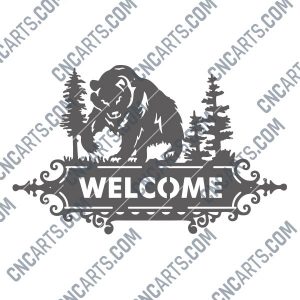 Welcome bear design files - SVG DXF EPS AI CDR