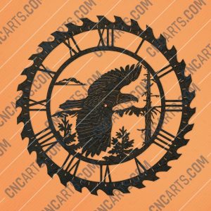 Eagle wall clock vector design file - DXF SVG EPS AI CDR