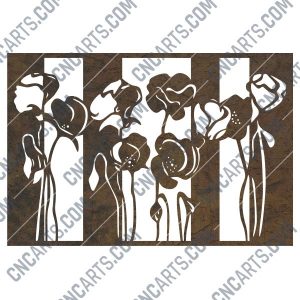 Flower wall decor design files - DXF SVG CDR EPS AI - P253
