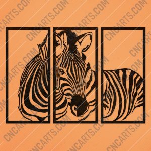 Zebra wall decoration design files - DXF SVG EPS AI CDR