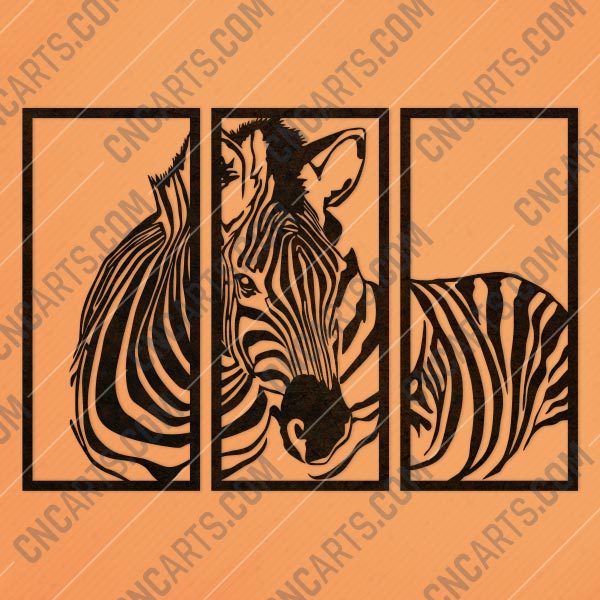 Zebra wall decoration design files - DXF SVG EPS AI CDR