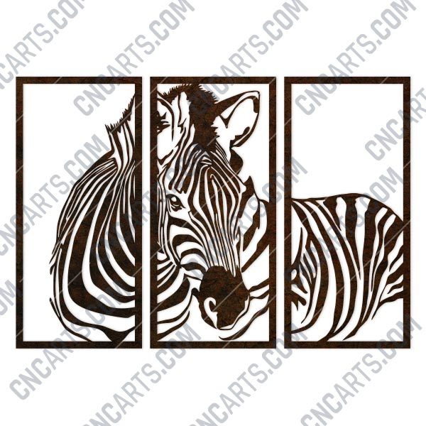 Zebra wall decoration design files - DXF SVG EPS AI CDR