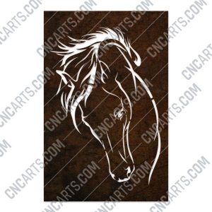 Horse face vector design files - DXF SVG EPS AI CDR