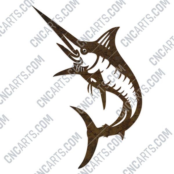 Blue marlin fish - DXF SVG EPS AI CDR