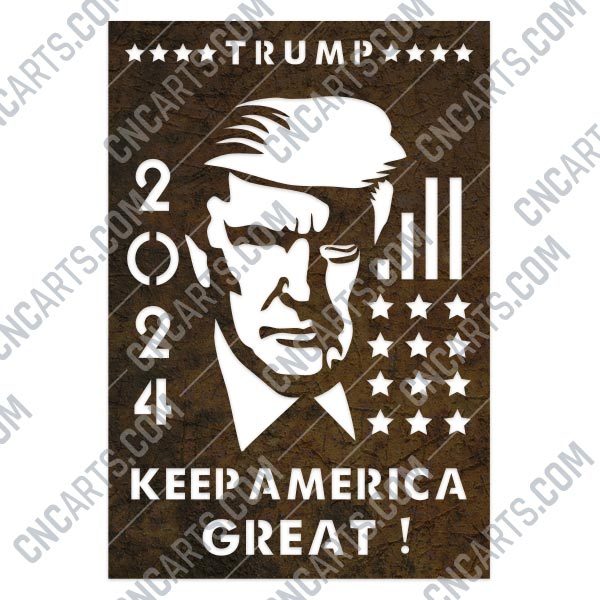 TRUMP 2024, Keep America Great - EPS AI SVG DXF CDR