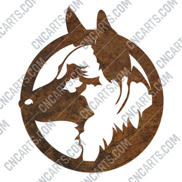 Dog german shepherd vector design files - DXF SVG EPS AI CDR