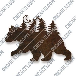 Bear in the woods design files - DXF SVG EPS AI CDR