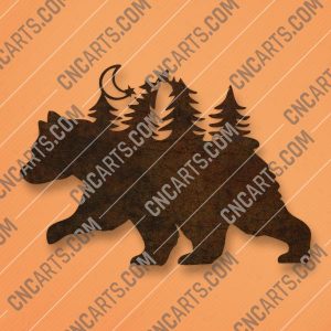 Bear in the woods design files - DXF SVG EPS AI CDR